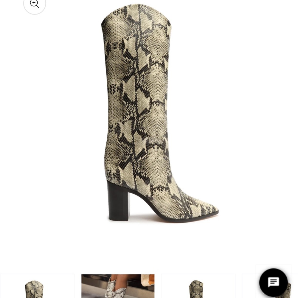 Schutz Maryana Block Boot in Snakeskin